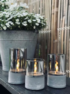 VIAMAJA Lys Og Led|Udendørs Led<LED GREY Cylinder Sæt med 3 stk - Godkendt til Inde