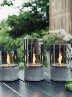 VIAMAJA Lys Og Led|Udendørs Led<LED GREY Cylinder Sæt med 3 stk - Godkendt til Inde