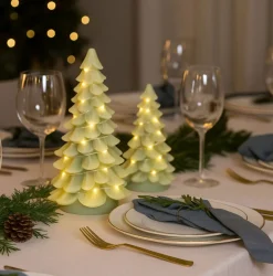 VIAMAJA Led Jul|Led Dekoration<LED juletræer med lyskæde - 2 pak