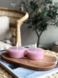 VIAMAJA Led Fyrfadslys|Restparti<LED JUMBO Fyrfadslys 2 stk - Rosa voks