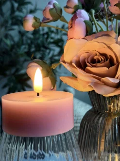 VIAMAJA Led Fyrfadslys|Restparti<LED JUMBO Fyrfadslys 2 stk - Rosa voks