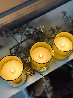 VIAMAJA Lys Og Led|Led Bloklys<LED Lys ALMA 3 stk m. fjernbetjening