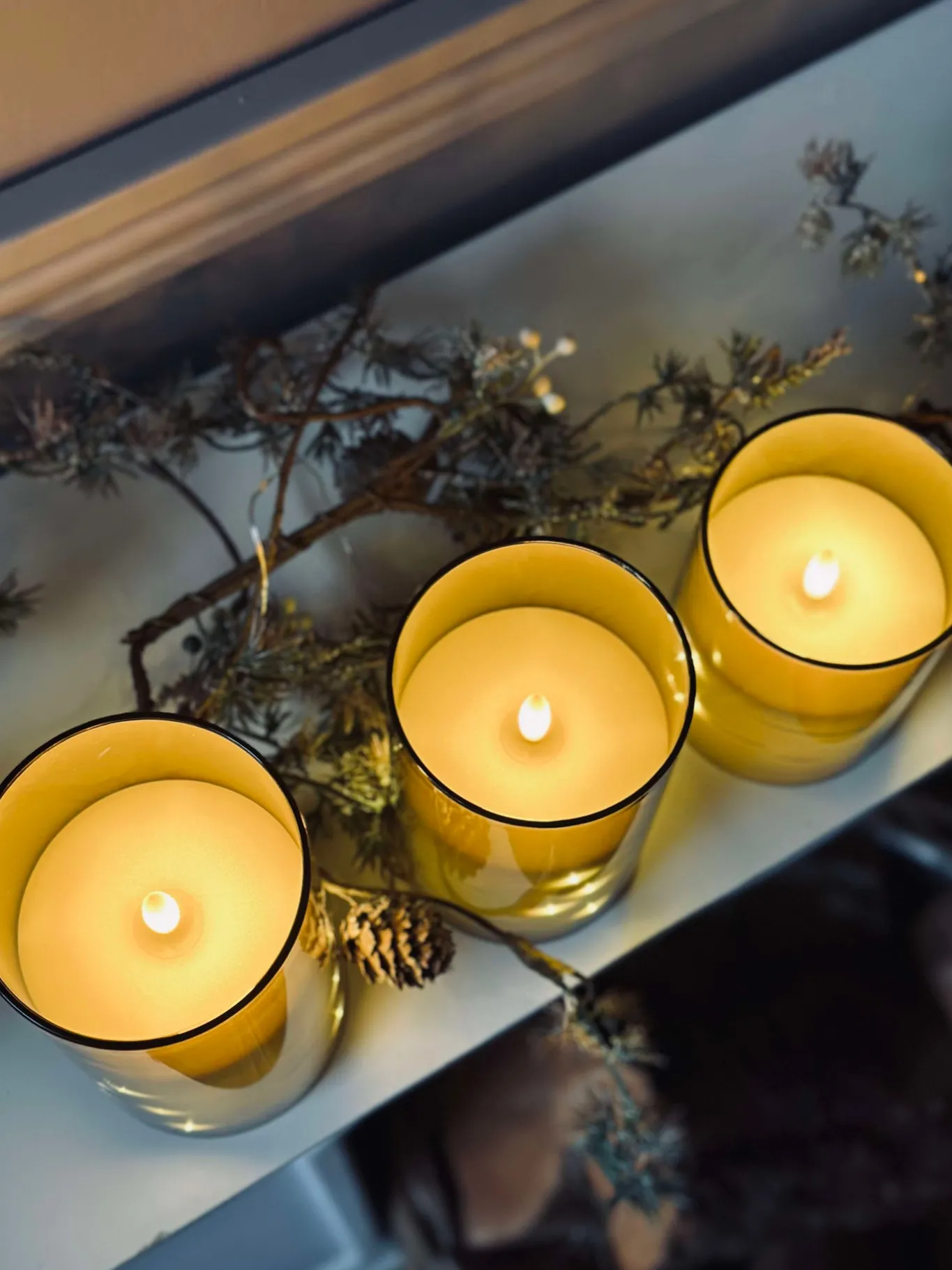 VIAMAJA Lys Og Led|Led Bloklys<LED Lys ALMA 3 stk m. fjernbetjening