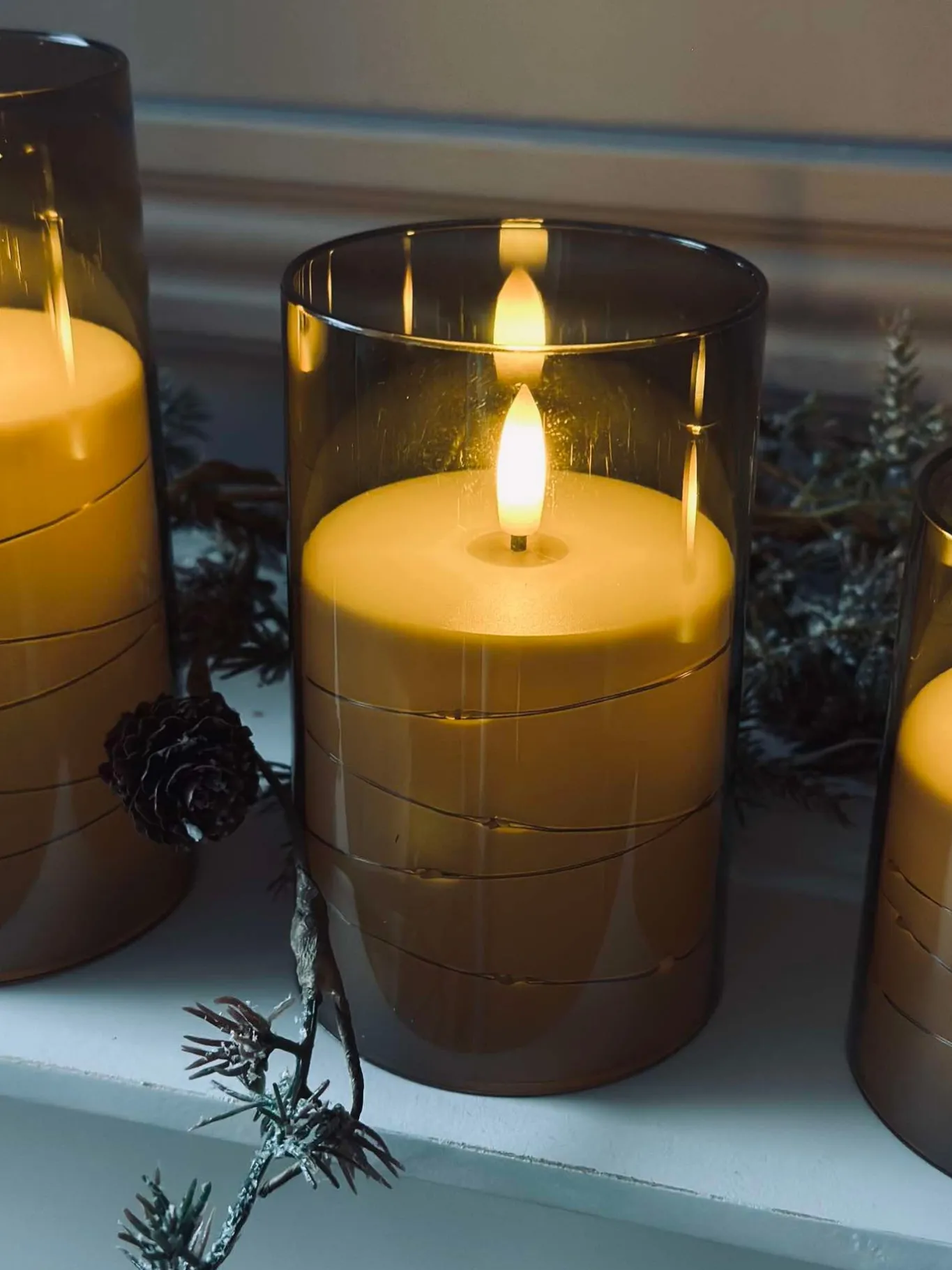 VIAMAJA Lys Og Led|Led Bloklys<LED Lys ALMA 3 stk m. fjernbetjening