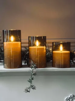 VIAMAJA Lys Og Led|Led Bloklys<LED Lys ALMA 3 stk m. fjernbetjening