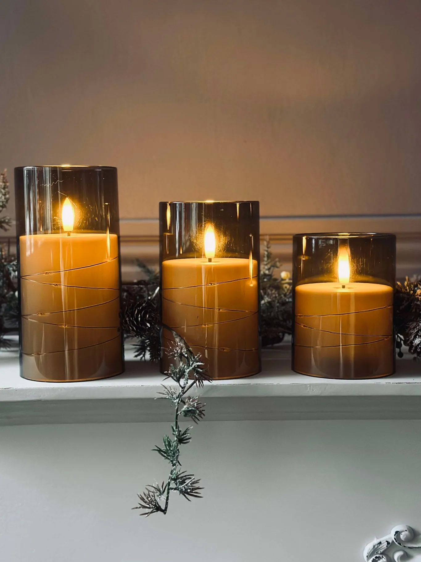 VIAMAJA Lys Og Led|Led Bloklys<LED Lys ALMA 3 stk m. fjernbetjening
