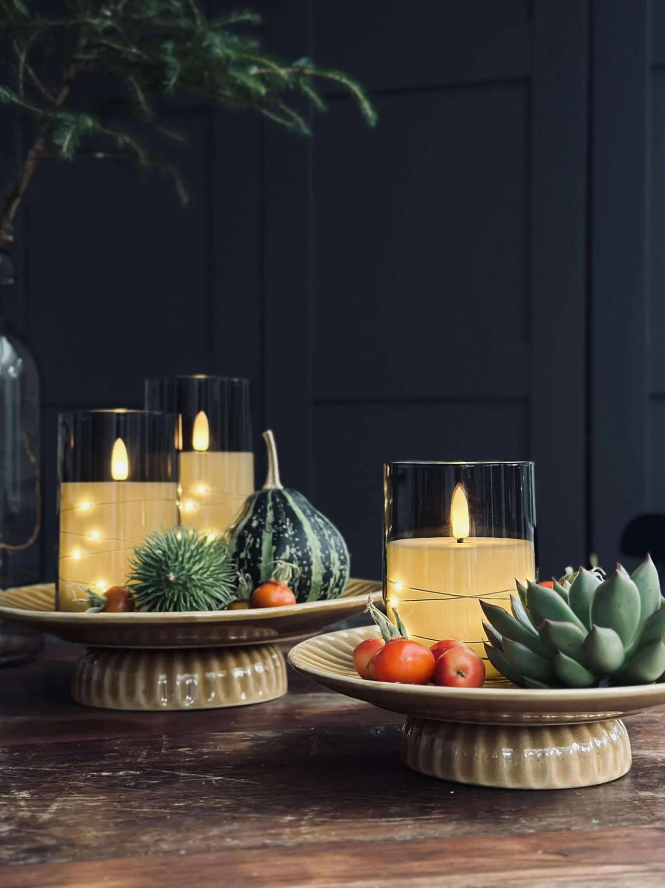 VIAMAJA Lys Og Led|Led Bloklys<LED Lys ALMA 3 stk m. fjernbetjening