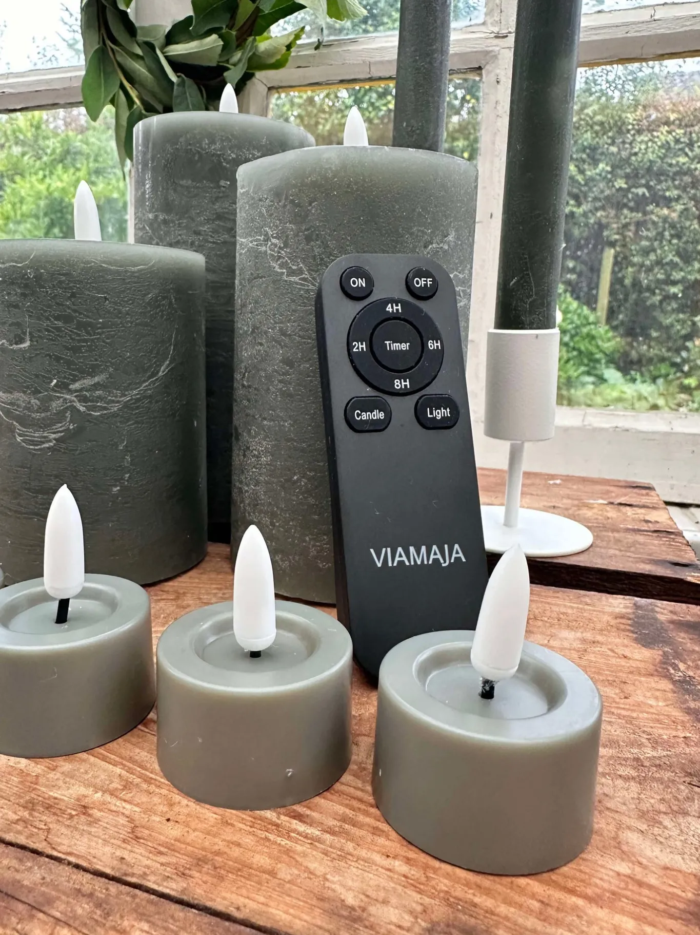 VIAMAJA Lys Og Led|Led Bloklys<LED Lys pakke med 9 LED lys - grå/grøn