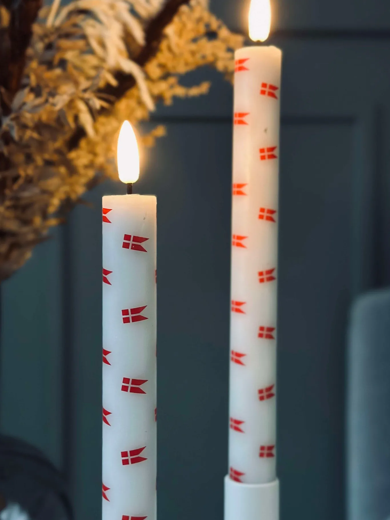 VIAMAJA Lys Og Led|Led Kronelys<LED Stagelys 2 stk - Flag