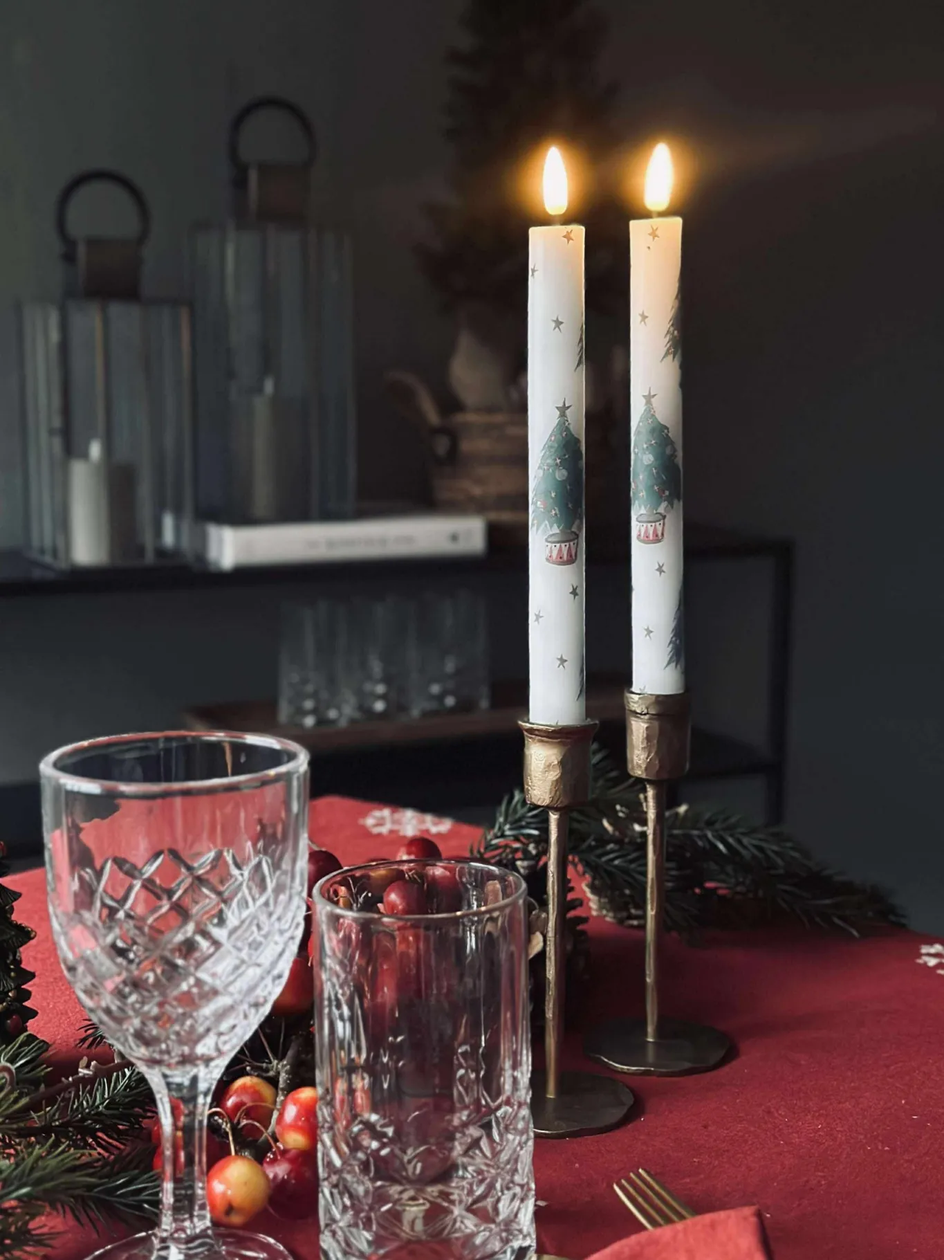 VIAMAJA Lys Og Led|Led Kronelys<LED Stagelys 2 stk - Julemotiv