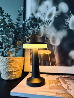 VIAMAJA Lamper|Lys Og Led<LED Touch Bordlampe genopladelig - Sort