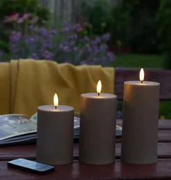 VIAMAJA Lys Og Led|Udendørs Led<LED Udendørs Bloklys sæt af 3 stk – Sand