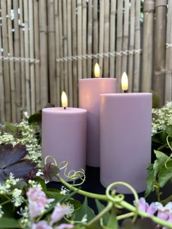 VIAMAJA Lys Og Led|Udendørs Led<LED Udendørs Bloklys sæt af 3 stk – Rosa