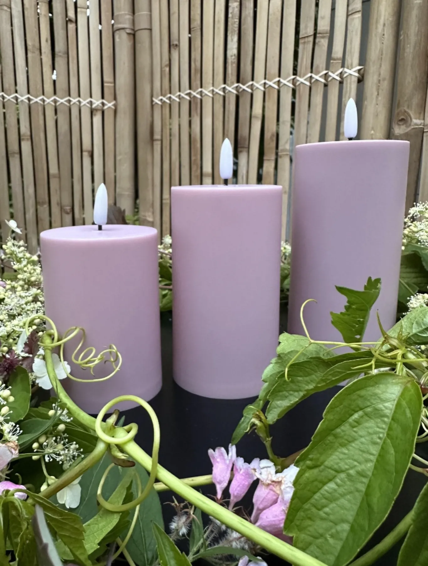 VIAMAJA Lys Og Led|Udendørs Led<LED Udendørs Bloklys sæt af 3 stk – Rosa