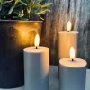 VIAMAJA Lys Og Led|Udendørs Led<LED Udendørs Bloklys sæt af 3 stk – Sandfarvede