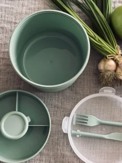 VIAMAJA Div. Køkken|Køkken Opbevaring<Lunchbox m. dressing kop - Grøn