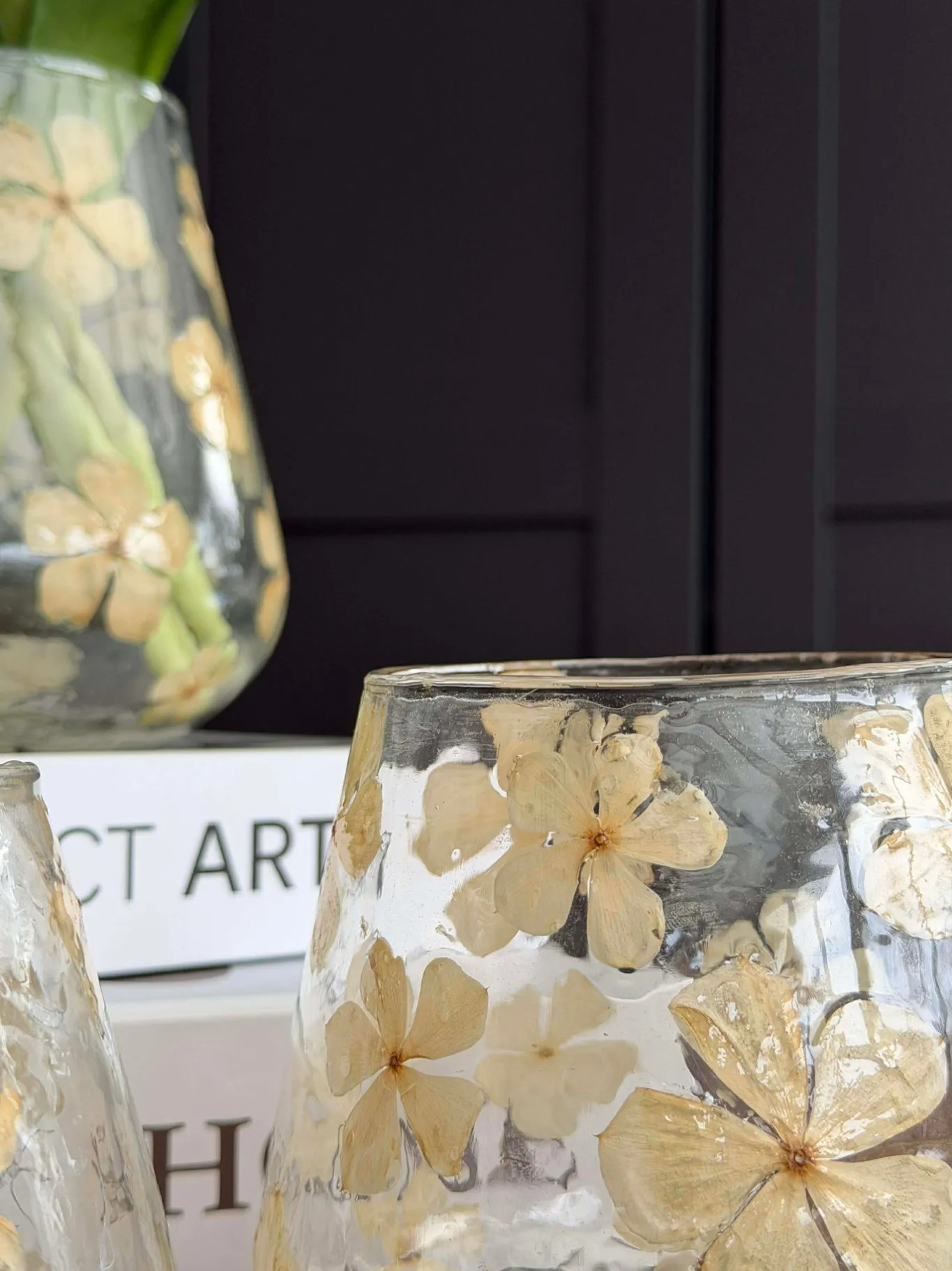 VIAMAJA Lysestager<Lysestage - Glas med blomster - flere størrelser