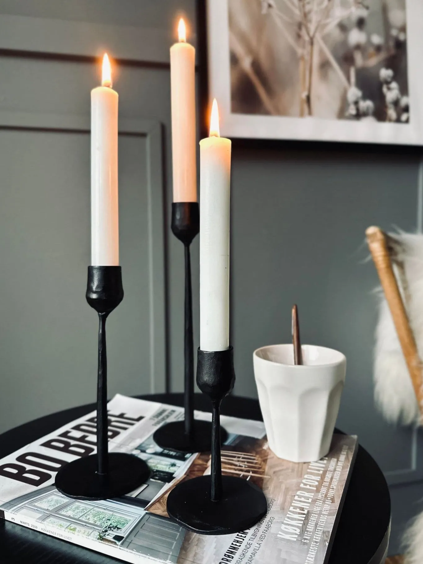 VIAMAJA Lysestager<Lysestage – Støbejern 12cm