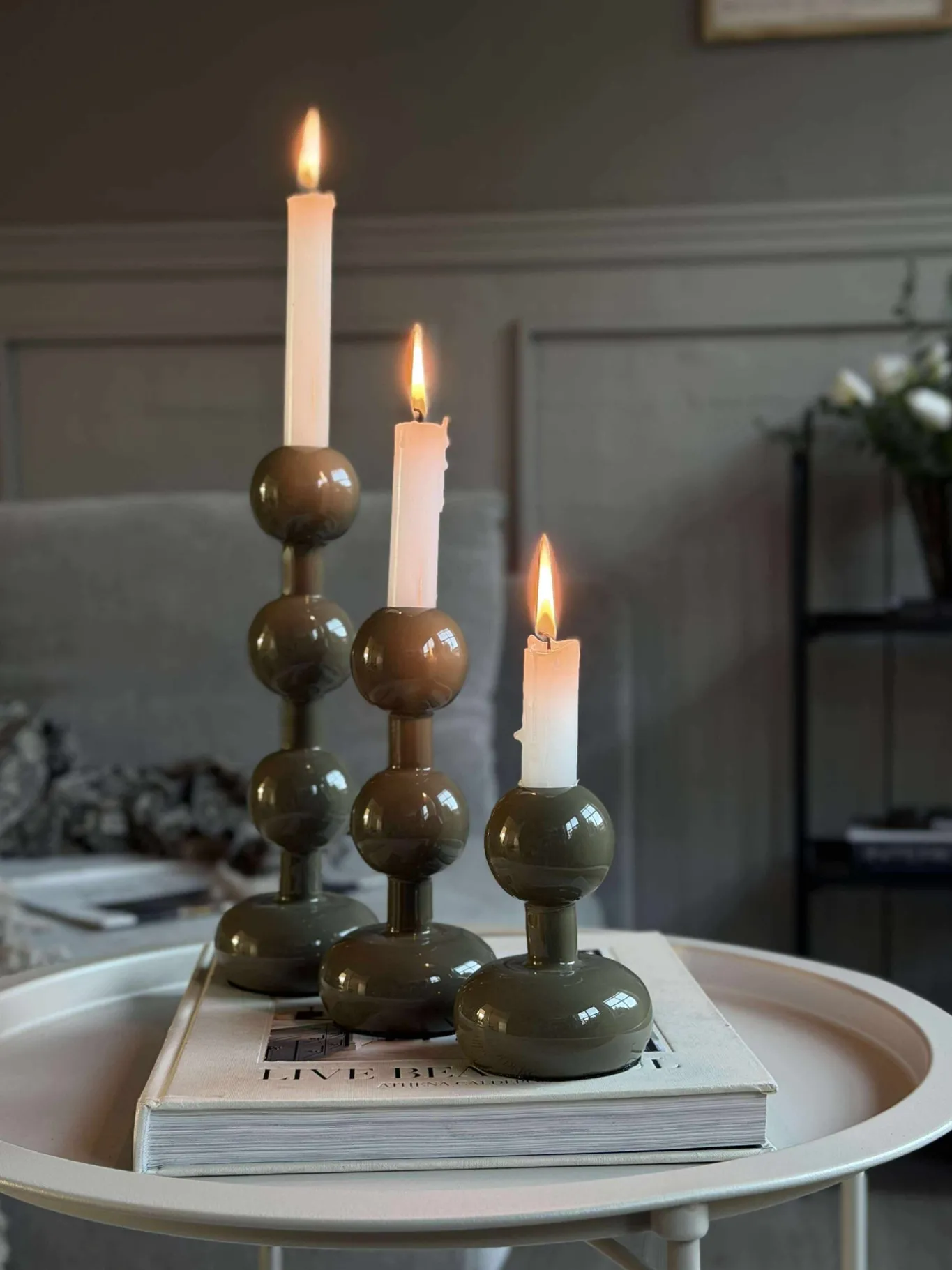 VIAMAJA Lysestager|Jul<Lysestage Oliven