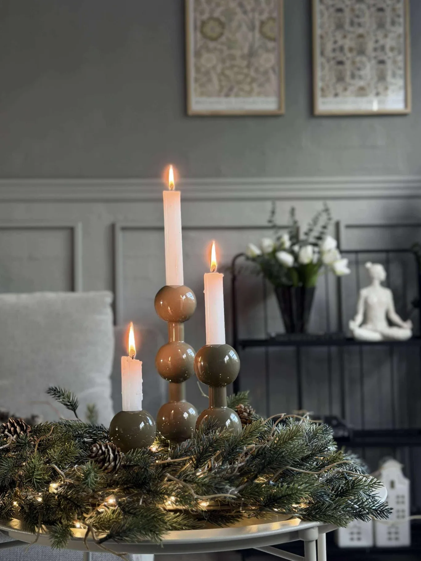 VIAMAJA Lysestager|Jul<Lysestage Oliven