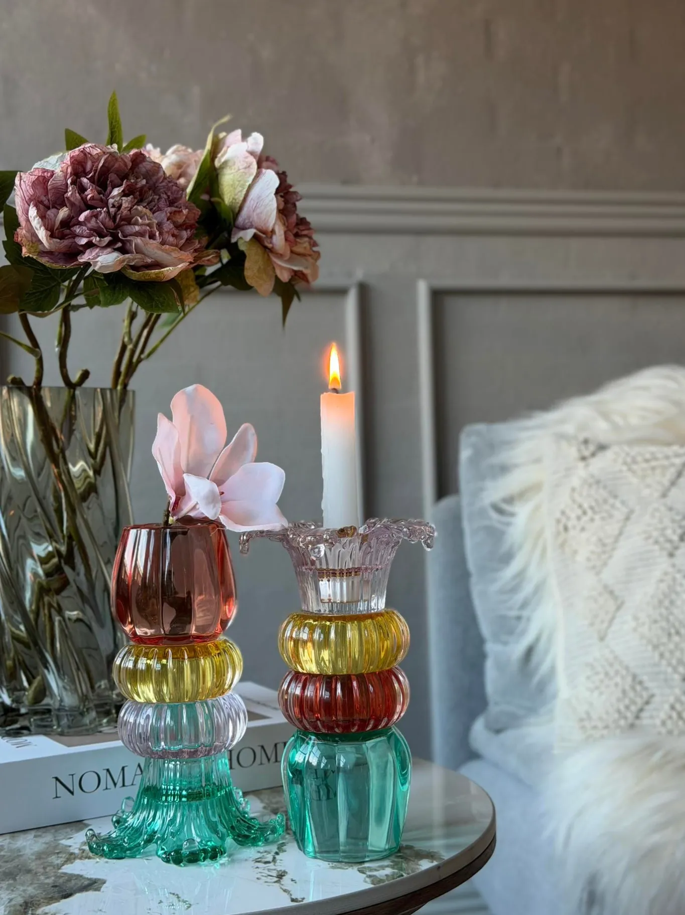 VIAMAJA Lysestager|Interiør<Lysestage Palme 21 cm Vendbar - MIX