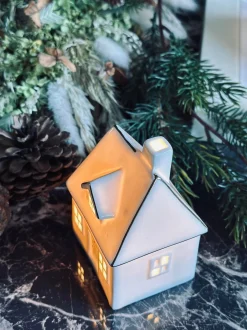 VIAMAJA Lysestager|Lyshuse<Lyshus med led lys - Porcelæn