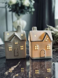 VIAMAJA Lysestager|Lyshuse<Lyshus med led lys - WHITE MIX