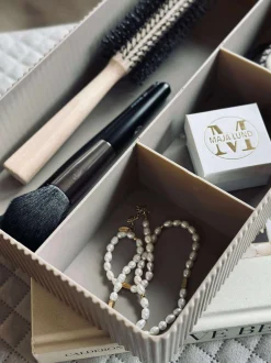 VIAMAJA Makeup Opbevaring|Kreativ Opbevaring<Makeup organiser med rumopdeling - Taupe
