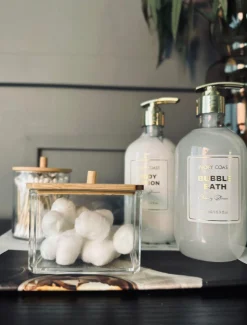 VIAMAJA Opbevaring Til Badeværelse|Makeup Opbevaring<Makeup organizer - Akryl med bambuslåg