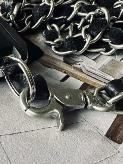 VIAMAJA Nøgleringe<Mobil / Nøglesnor – Black / silver leather