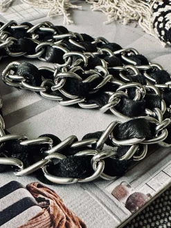 VIAMAJA Nøgleringe<Mobil / Nøglesnor – Black / silver leather