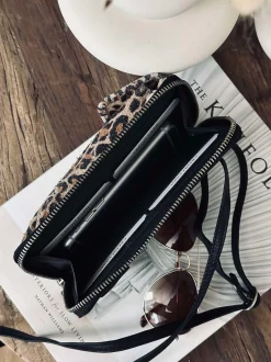 VIAMAJA Cross Body|Læder Tasker<Mobiltaske / Crossover Daily Leopard - Small