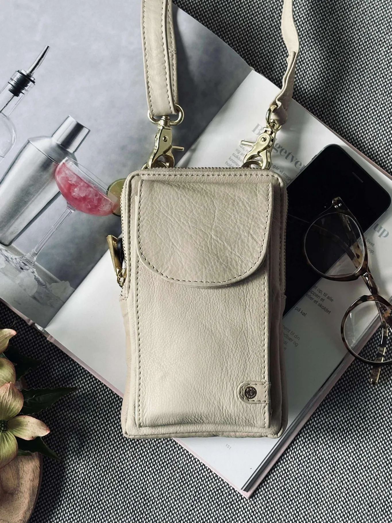 VIAMAJA Læder Tasker|Mobiltasker<Mobiltaske - Sand / gold