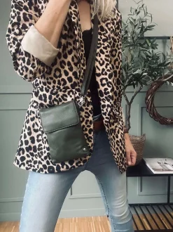 VIAMAJA Læder Tasker|Mobiltasker<Mobiltaske Aura Army