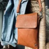 VIAMAJA Læder Tasker|Mobiltasker<Mobiltaske Aura Cognac
