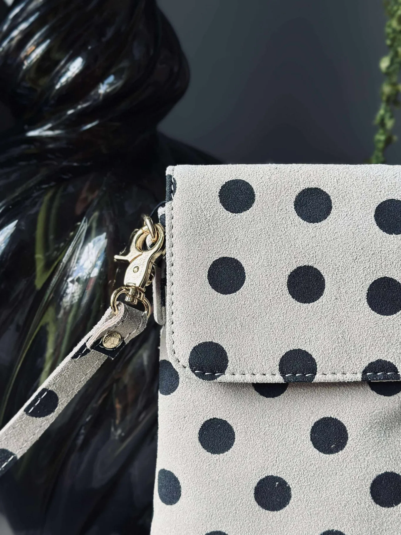 VIAMAJA Læder Tasker|Mobiltasker<Mobiltaske Blacks dots