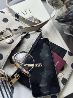 VIAMAJA Læder Tasker|Mobiltasker<Mobiltaske Blacks dots