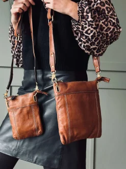 VIAMAJA Læder Tasker|Mobiltasker<Mobiltaske Gunilla walnut