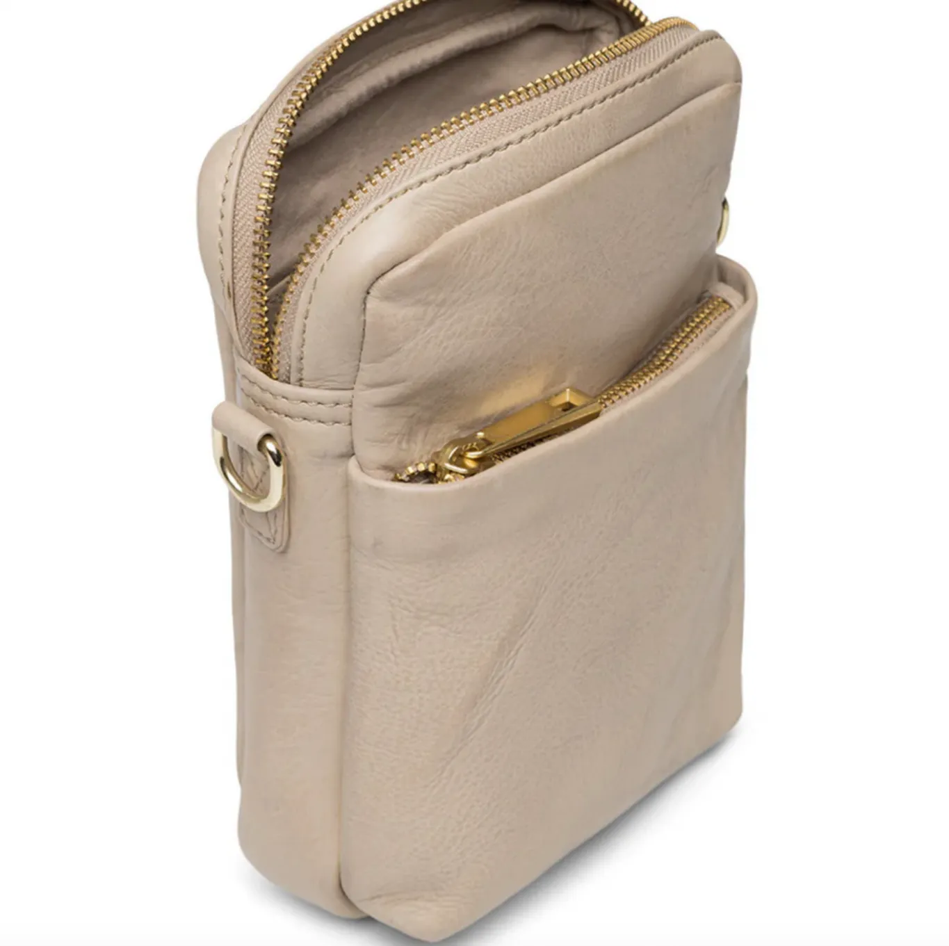 VIAMAJA Læder Tasker|Mobiltasker<Mobiltaske Liva - Sand / Gold
