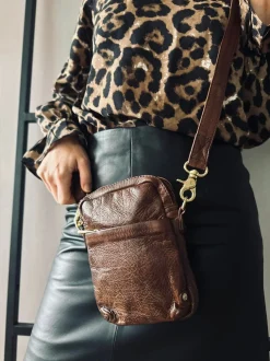 VIAMAJA Læder Tasker|Mobiltasker<Mobiltaske Liva Brandy i kalveskind