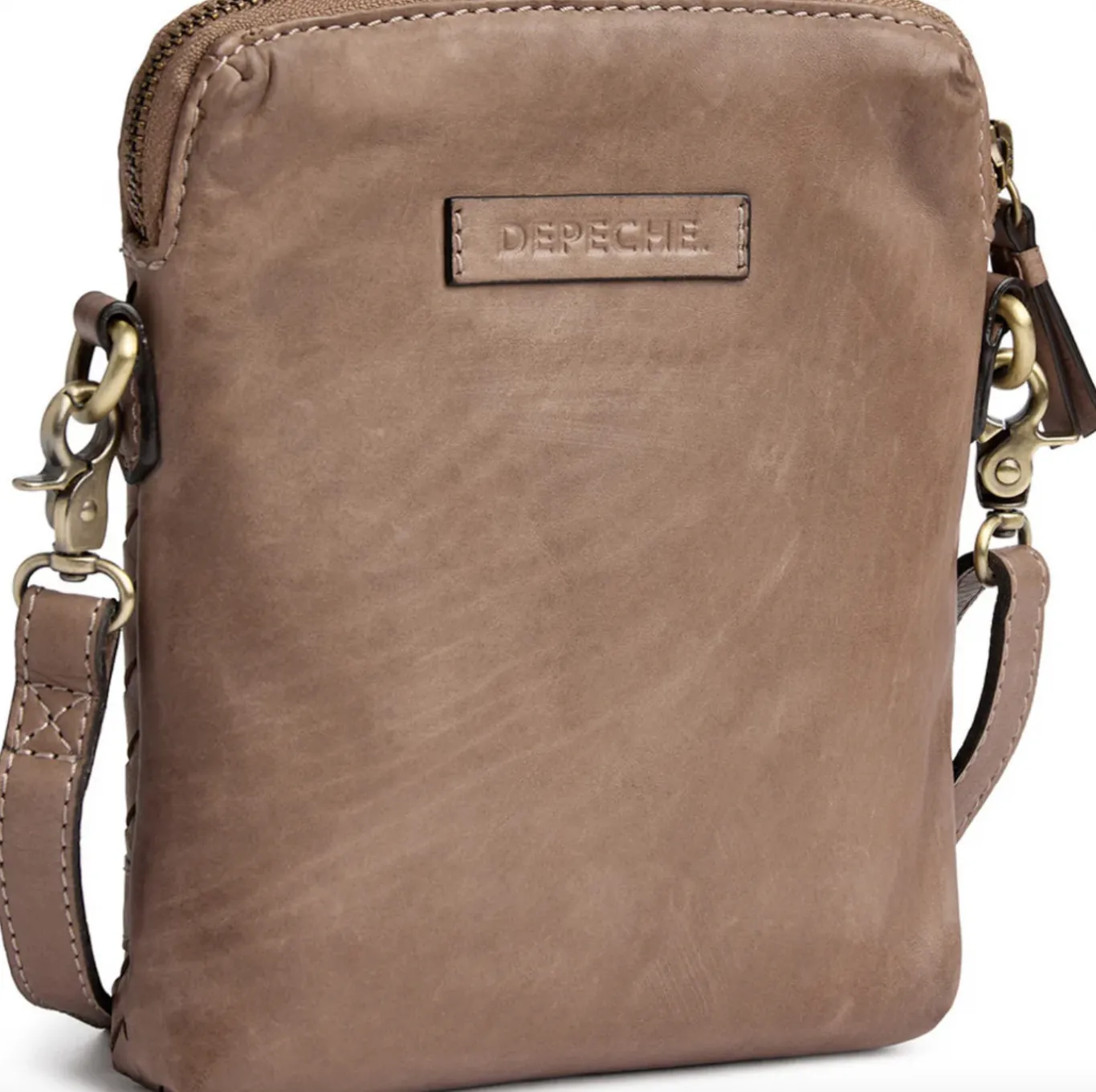 VIAMAJA Læder Tasker|Mobiltasker<Mobiltaske Sofya- Håndflettet Dark taupe
