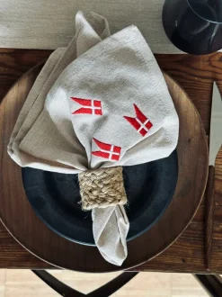 VIAMAJA Duge Og Mundservietter|Højtider<Mundservietter med flag – 4 stk