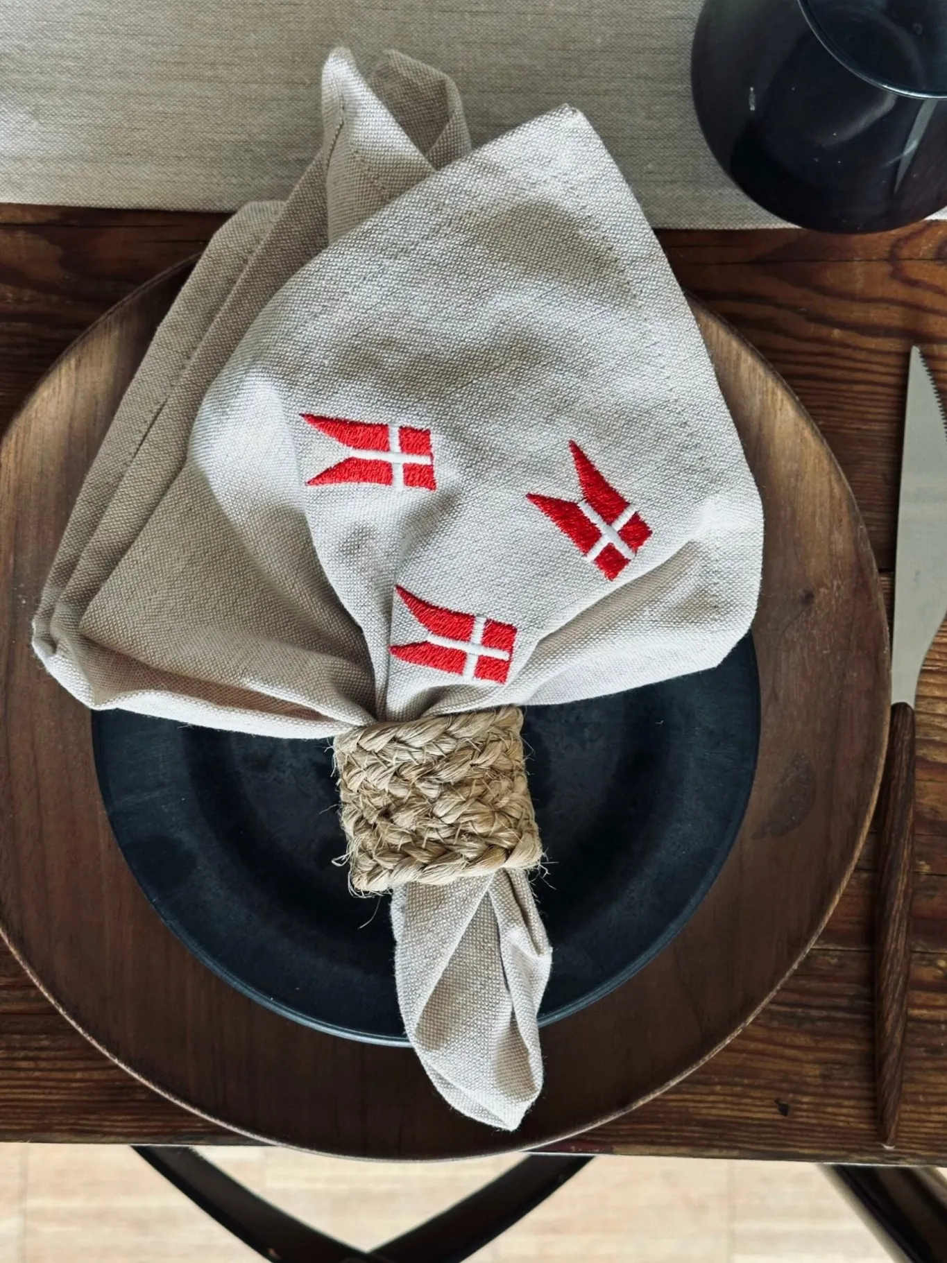 VIAMAJA Duge Og Mundservietter|Højtider<Mundservietter med flag – 4 stk