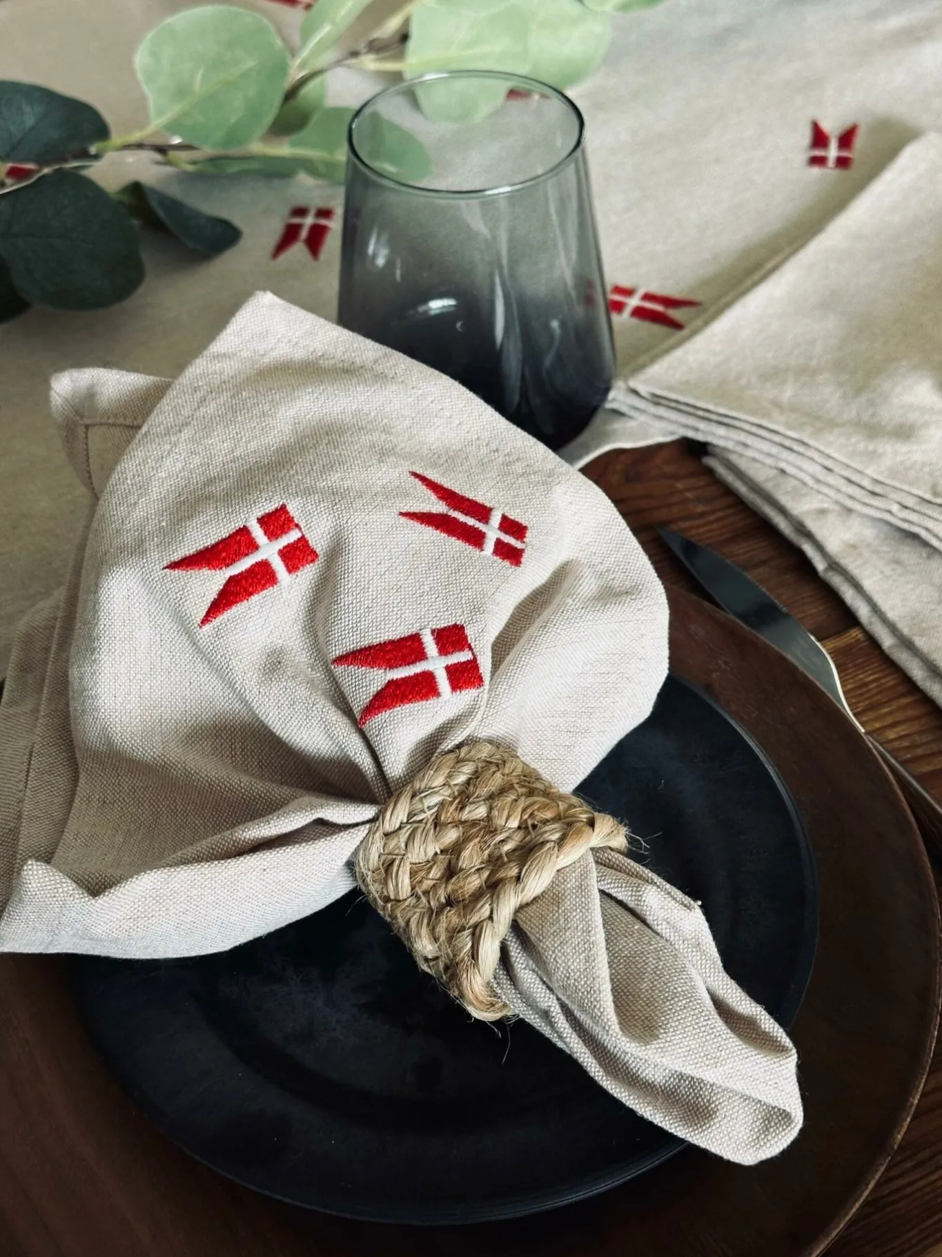 VIAMAJA Duge Og Mundservietter|Højtider<Mundservietter med flag – 4 stk