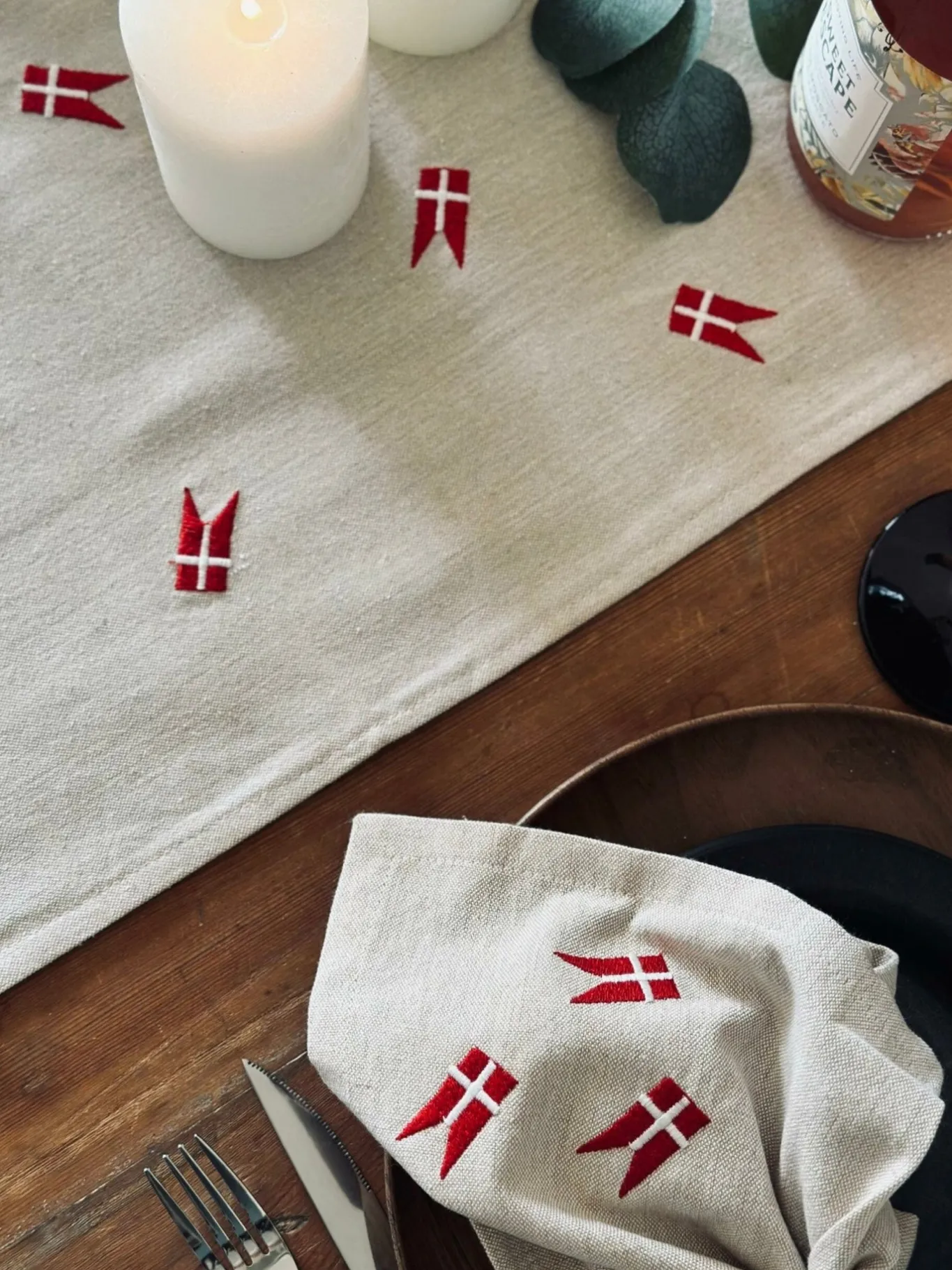 VIAMAJA Duge Og Mundservietter|Højtider<Mundservietter med flag – 4 stk