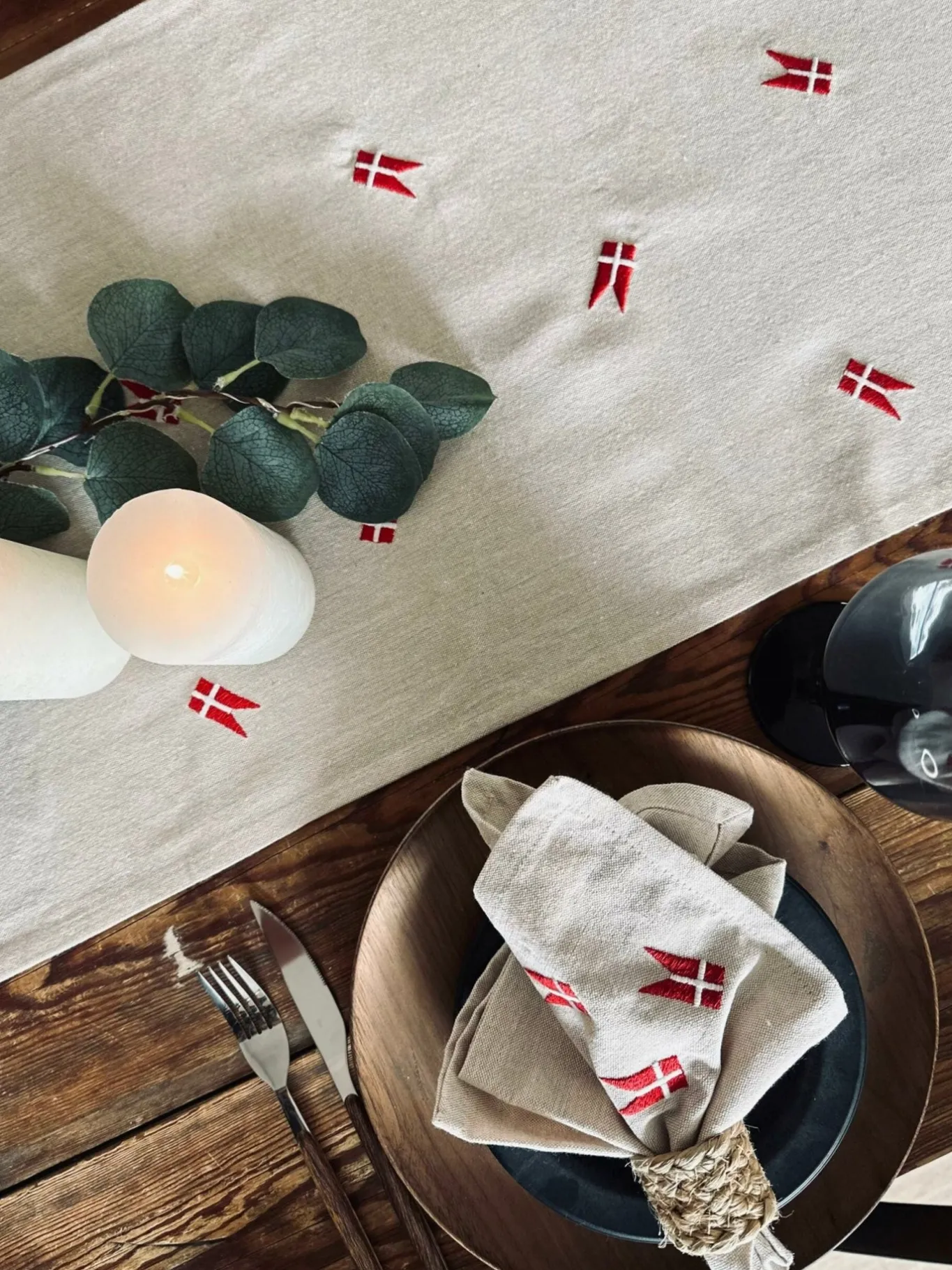 VIAMAJA Duge Og Mundservietter|Højtider<Mundservietter med flag – 4 stk
