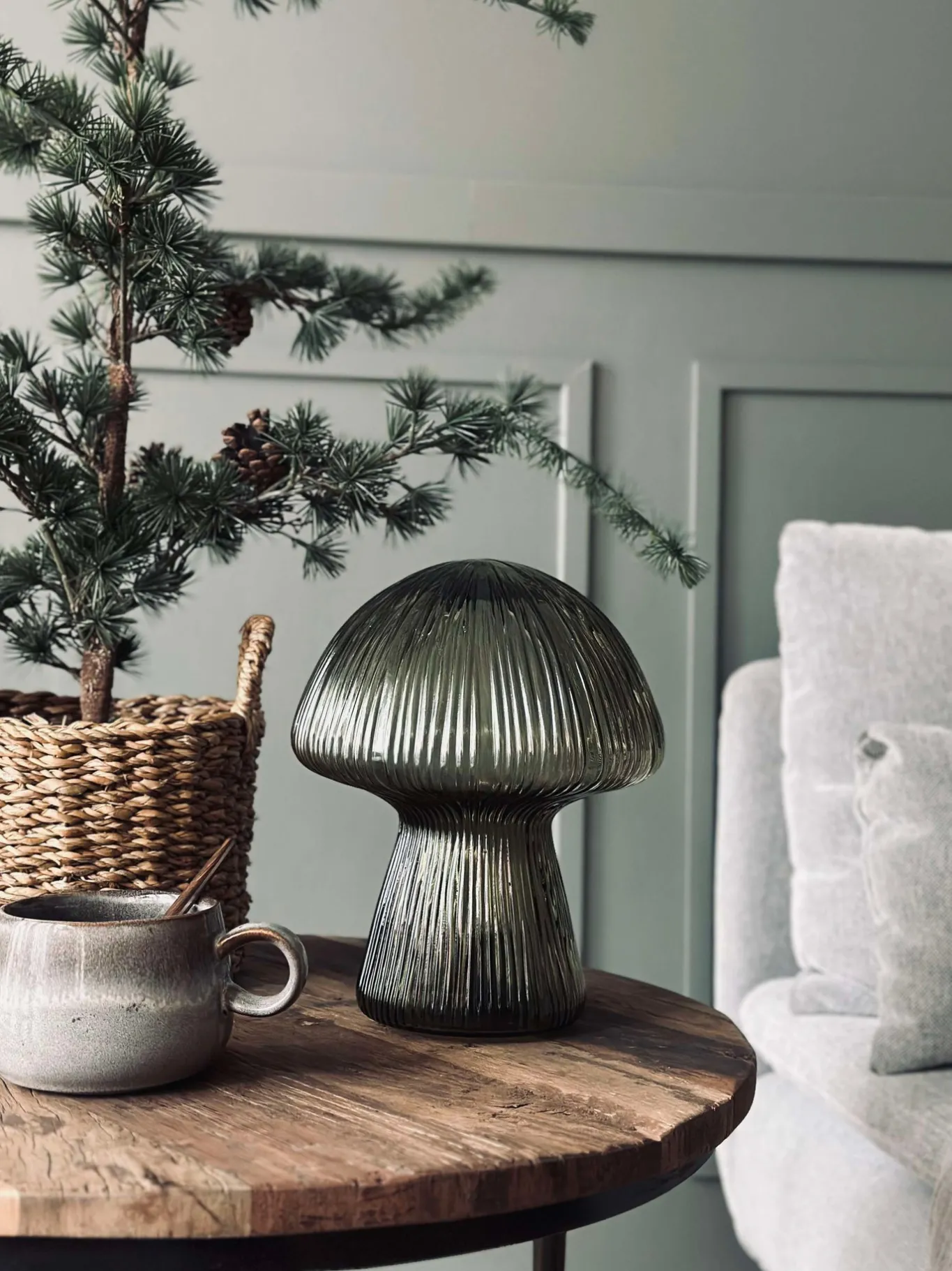 VIAMAJA Mushroom Lamper|Mushroom Lamper<Mushroom med riller 25cm - Grøn