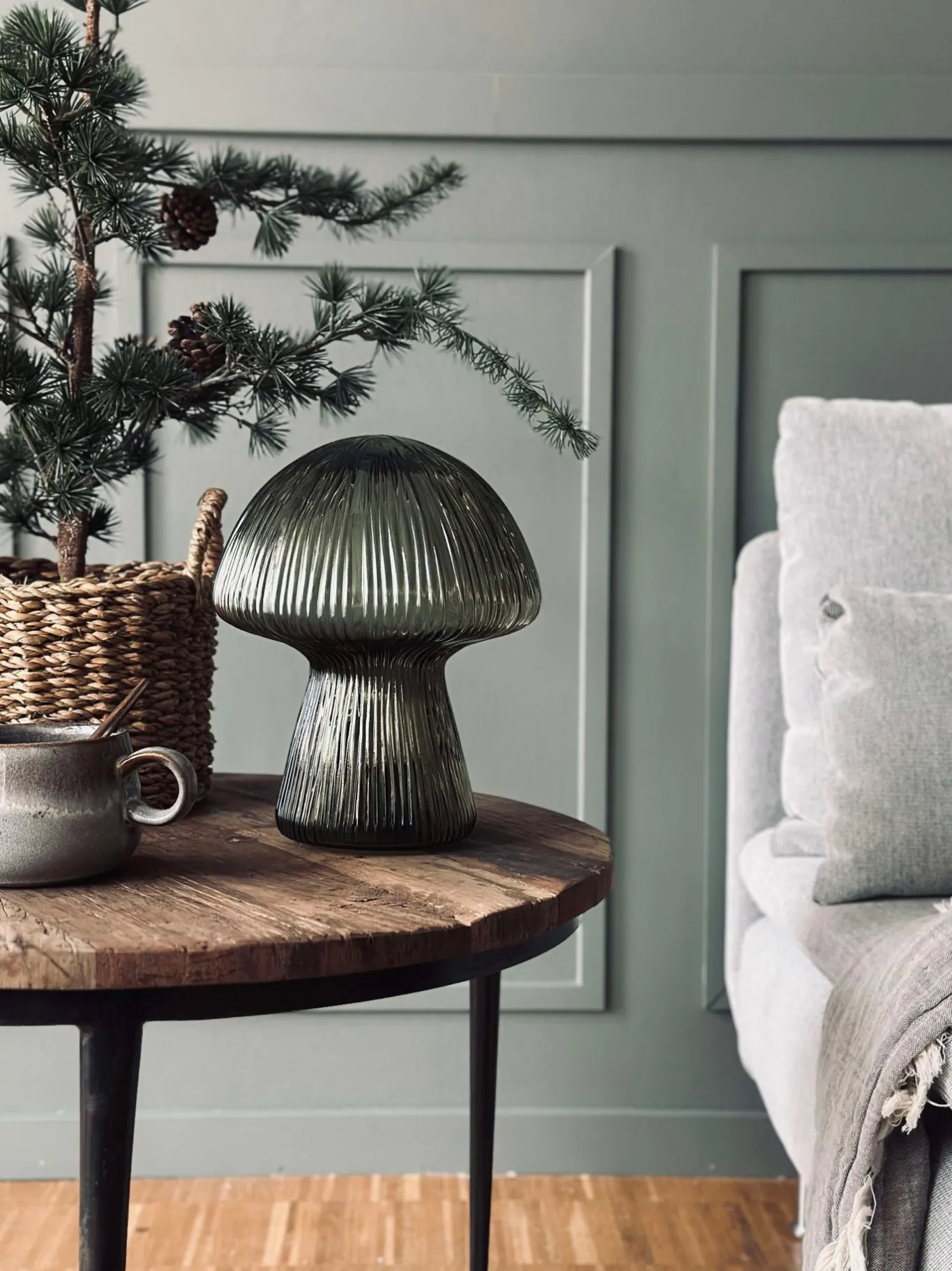 VIAMAJA Mushroom Lamper|Mushroom Lamper<Mushroom med riller 25cm - Grøn
