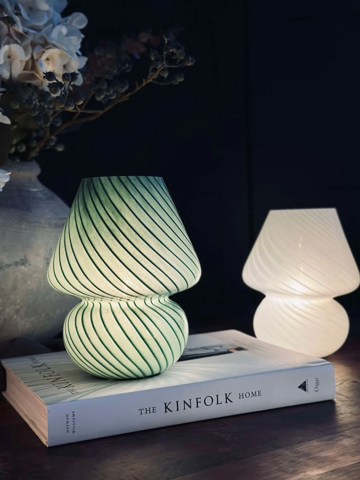 VIAMAJA Mushroom Lamper|Mushroom Lamper<Mushroom Medium - Grøn mundblæst glas