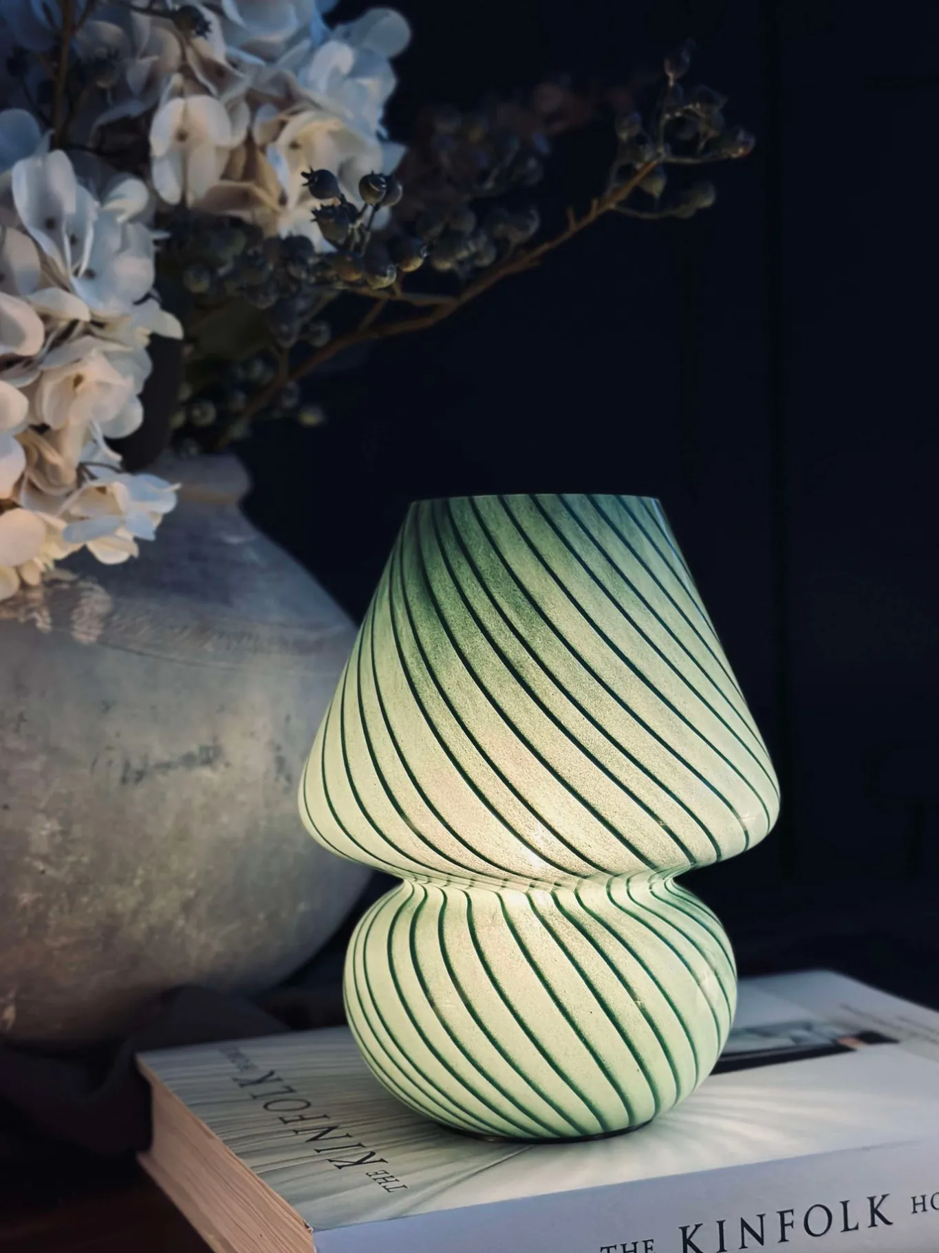 VIAMAJA Mushroom Lamper|Mushroom Lamper<Mushroom Medium - Grøn mundblæst glas